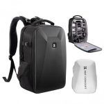 K&F Concept Camera Rugzak 22L, Harde Schaal Fototas met 15,6" Laptopvak & Regenhoes, Fotorugzak voor DSLR en Drone (Zwart)