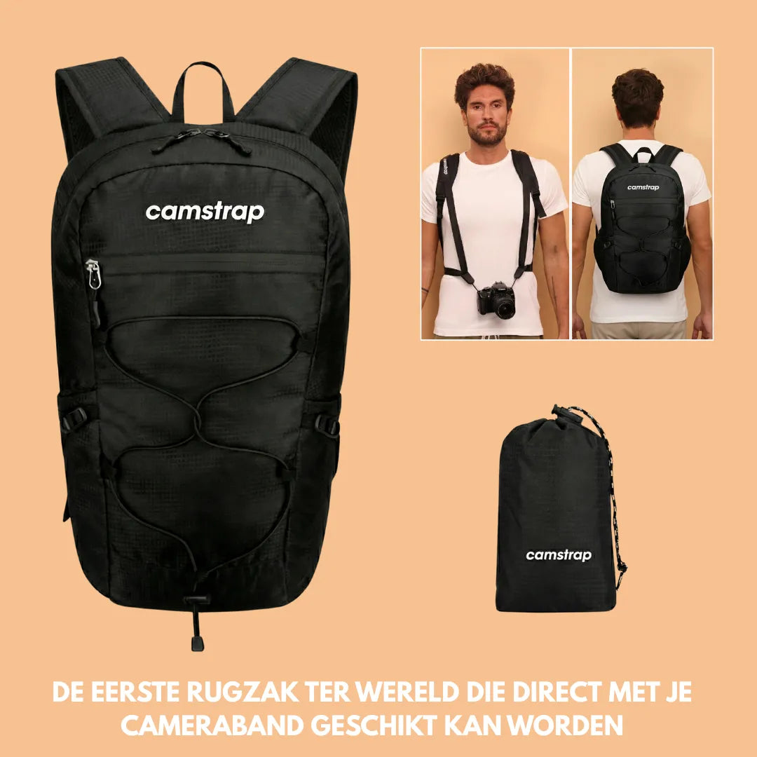 camera-rugzak-578moy-1.jpg Camstrap Satellite – Ultralight Foldable Hands Free Camera Backpack to attach your Camstrap Voyager - Afbeelding 1