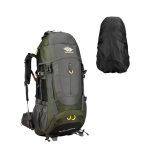 CarryQuest® Grote Camping Rugzak Reistas 65+5L Duurzaam Nylon + Regenhoes Sporttassen Wandelen Groen