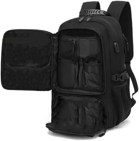 grote-rugzak-784tyo-1.jpg 50L 60L 80L grote reisrugzak voor dames en heren, waterdichte zwarte rugzak met USB oplaadpoort, 17 inch laptoprugzakken camping wandelen rugzak (50L) : Amazon.nl: Elektronica - Afbeelding 1