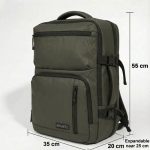 55x35x25 Handbagage Rugzak – Uitbreidbaar van 55x35x20 – Laptopvak – ByMetz® – Olive | bol