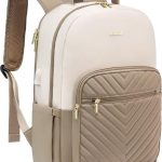 LV Rugzak dames laptop 15.6 inch beige met USB oplaadpoort voor werk | bol