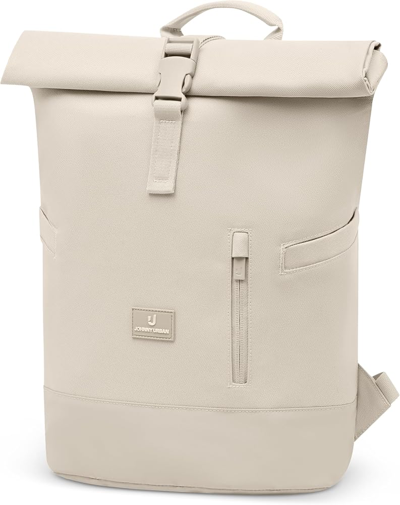 johnny-urban-rugzak-688fka-1.jpg Johnny Urban Rolltop rugzak dames en heren Luca Small dagrugzak met laptopvak voor werk, universiteit, school, reizen 11 liter waterafstotend, ... - Afbeelding 1
