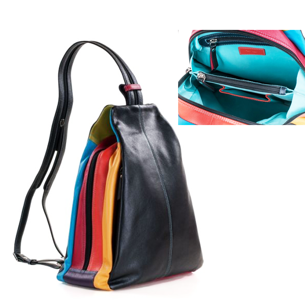 kleine-rugtas-dames-100ics.png Pia Ries Rugtas Dames 6010 Tropical Leer Multicolor Pia Ries Nederland - Afbeelding 1