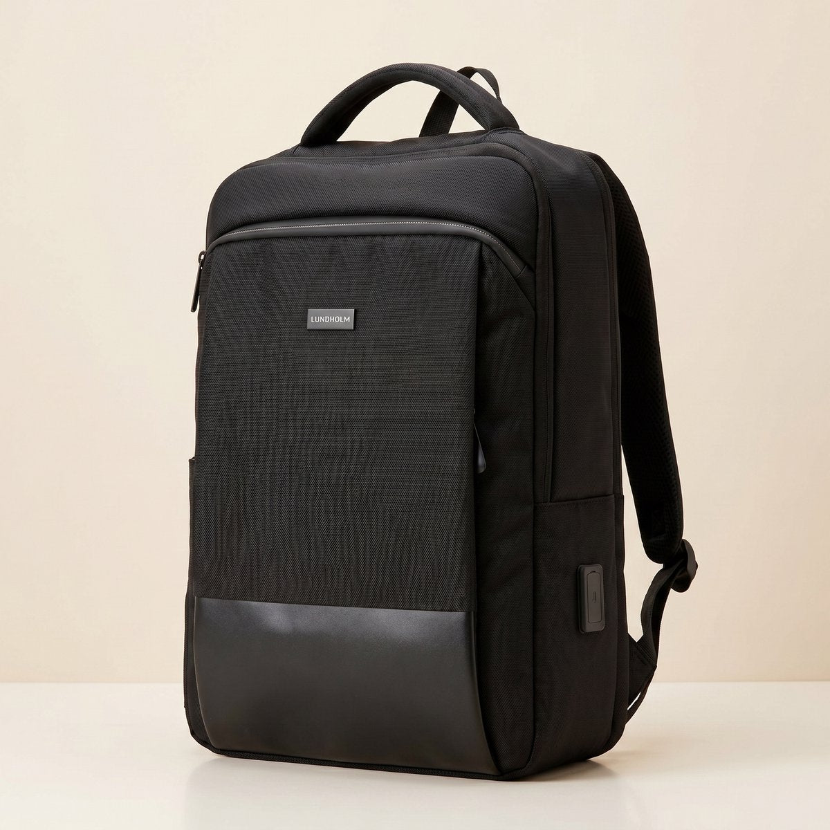 laptop-rugtas-heren-103cjo-1.jpg Lundholm Heren Rugtas Diep Zwart 22L | 15.6 inch Laptop Werktas - Afbeelding 1