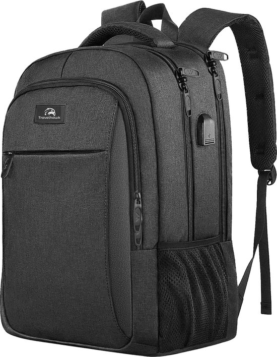 laptop-rugtas-heren-207lgt-1.jpg Travelhawk Rugzak 28L 15.6 inch Laptop Rugzak Rugzakken Rugtas Heren &... | bol - Afbeelding 1