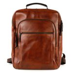 Laptop rugzak 'Ties' cognac/donkerbruin 15.6"