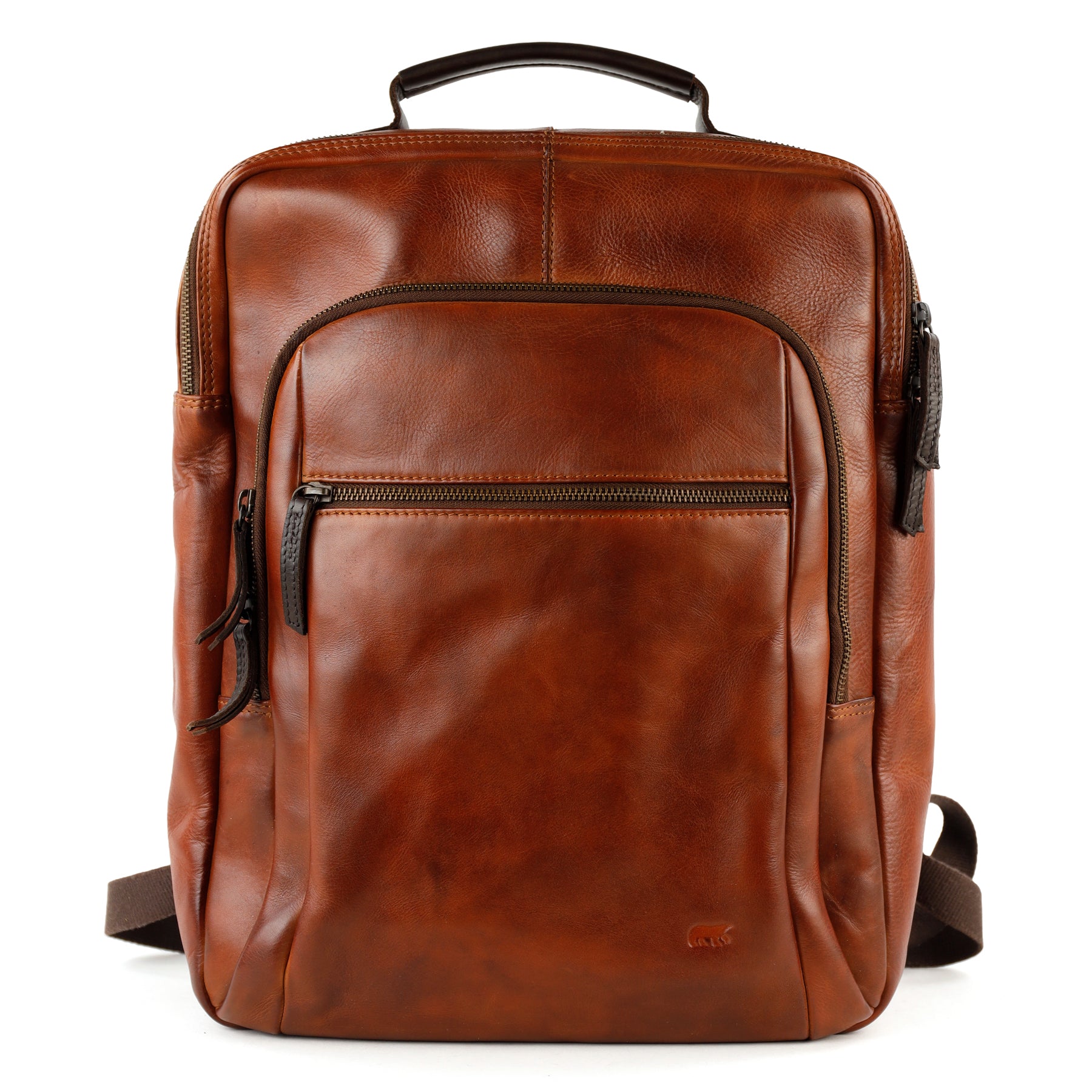 laptoptas-rugzak-636rmv-1.jpg Laptop rugzak 'Ties' cognac/donkerbruin 15.6" - Afbeelding 1