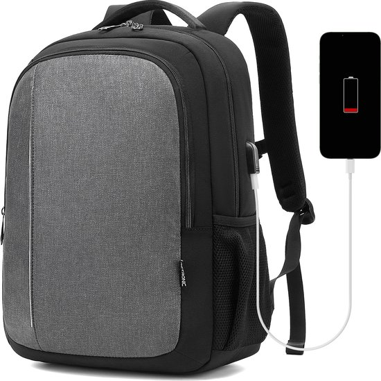 laptoptas-rugzak-893hqq-1.jpg Laptoptas Laptop Rugzak Schooltas met Laptopvak voor Laptop 15,6 inch 23 L Antraciet | bol - Afbeelding 1