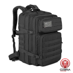 COBRA Militaire rugzak | 45L | Geschikt voor de Jacht, kamperen, trekking | Backpack | Trekrugzak | Waterdicht | Airsoft | Zwart