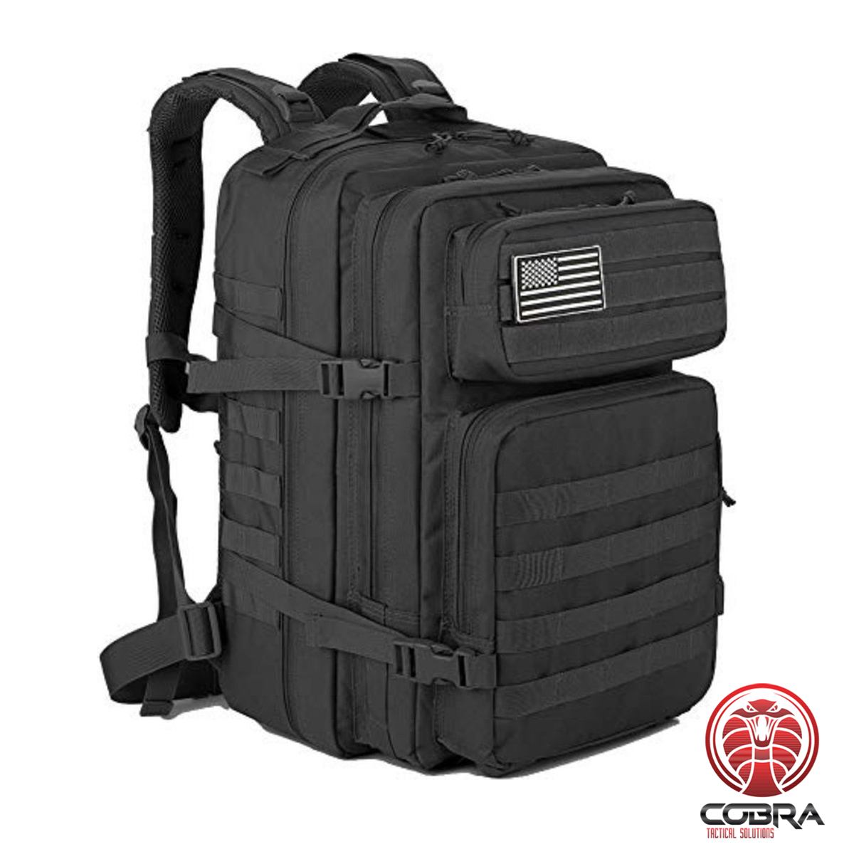leger-rugzak-809wbz.png COBRA Militaire rugzak | 45L | Geschikt voor de Jacht, kamperen, trekking | Backpack | Trekrugzak | Waterdicht | Airsoft | Zwart - Afbeelding 1
