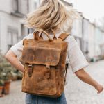 Grote Dames Buffel Leren Rugtas Vintage Barneys Leather