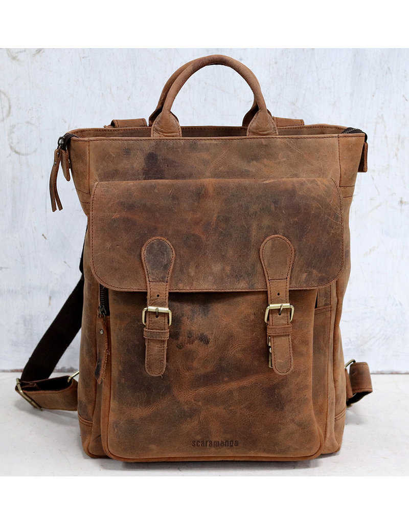 leren-rugtas-799eeu-1.jpg Grote Buffel Leren Rugtas Vintage Barneys Leather - Afbeelding 1