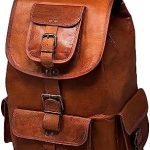Jaald 40 cm Leather Backpack, School Backpack, Courier Backpack, Cycling Backpack, Genuine Leather, Waterproof for Travel, Outdoor, Hiking, School, Gift, Laptop, Women, Men, Vintage Leather Backpack, Outdoor Backpack : Amazon.nl: Electronics &