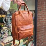 Leren rugtas cognac leer Nynke shopper backpack