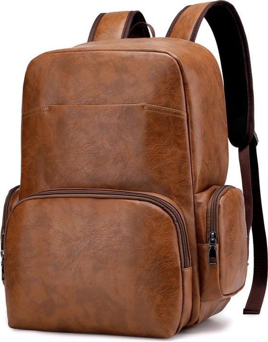 leren-rugzak-heren-520bgk-1.jpg Lovnix leren rugzak heren Business backpack Bruin 15.6 inch laptop | bol - Afbeelding 1