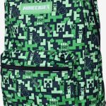 Minecraft Rugzak 'Minecraft Backpack Kids Green – Boys Girls School Bag 43 cm with Front Pocket and Side Pocket' in Donkergroen | ABOUT YOU