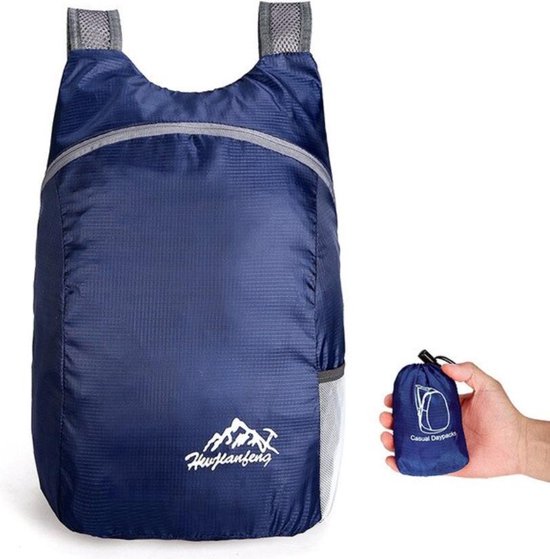 opvouwbare-rugzak-041znp-1.jpg WiseGoods rugtas opvouwbaar lichtgewicht Rugzak dames 20L Donkerblauw | bol - Afbeelding 1