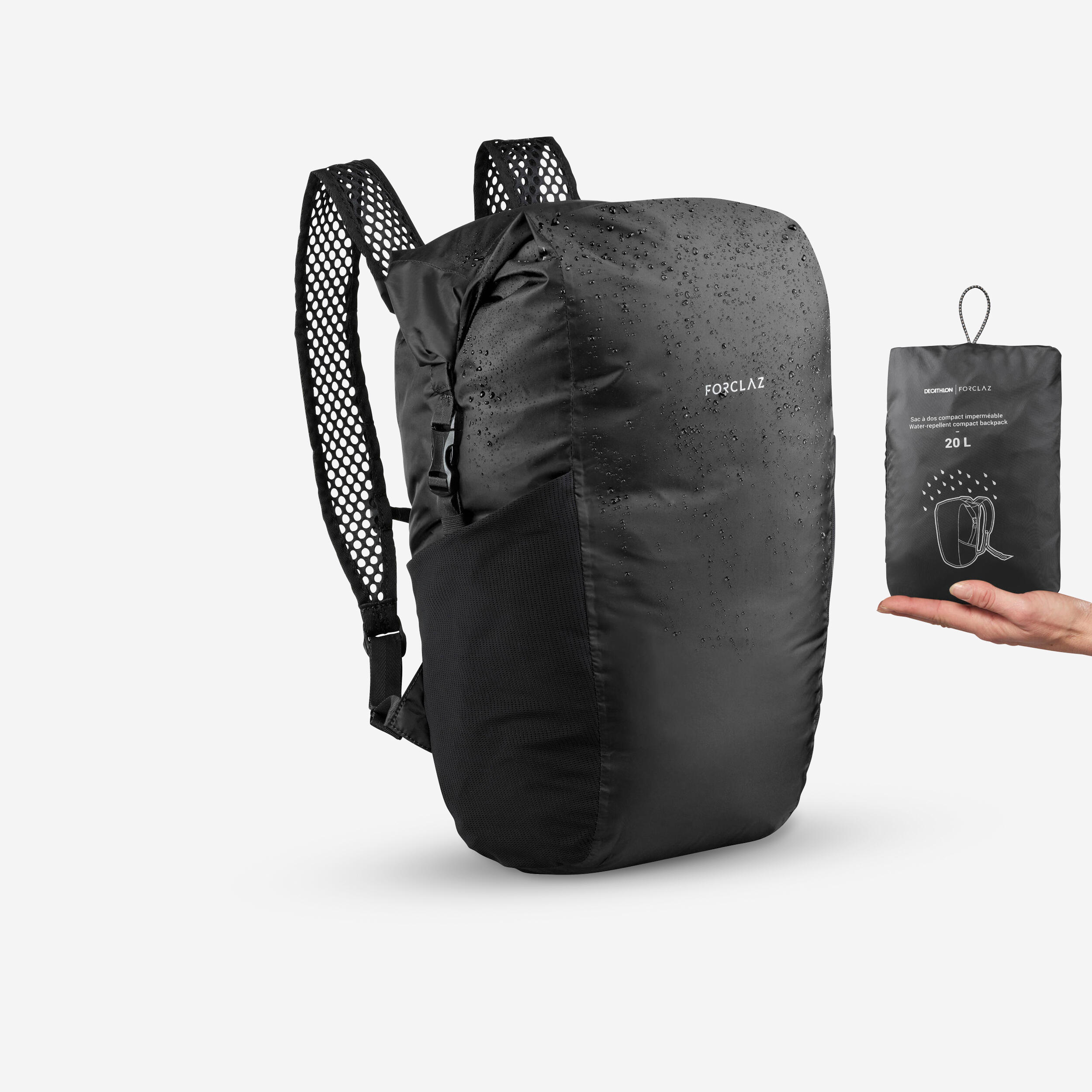 opvouwbare-rugzak-416vph-1.jpg Opvouwbare en waterdichte rugzak Travel 20 liter - Afbeelding 1