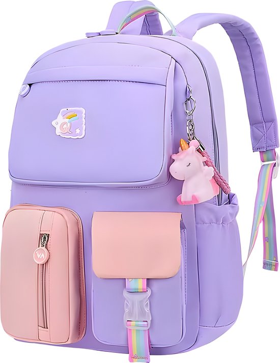 rugtas-meiden-757uuh-1.jpg WoYoW® Meisjes rugzak Schooltas Meerdere vakken Anti diefstal vak | bol - Afbeelding 1