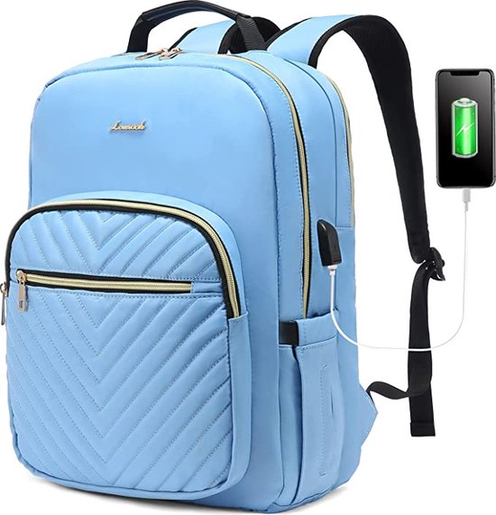 rugzak-laptop-dames-032wjw-1.jpg Laptop rugzak dames waterdicht Schoolrugzak USB oplaadpoort 15,6 inch | bol - Afbeelding 1