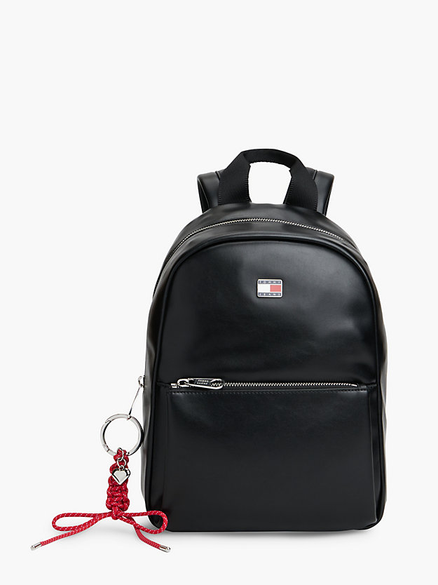 rugzak-met-logo-333zqh-1.jpg Rugzak met logo en bedel | Zwart | Tommy Hilfiger - Afbeelding 1