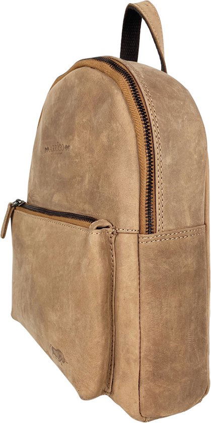 rugzakje-842ifh-1.jpg Kleine leren rugzak voor dames in taupe – Compact en stijlvol rugzakje van hoogwaardig leer, perfect voor dagelijks gebruik met een moderne ... - Afbeelding 1