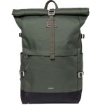 SANDQVIST ICON ROLLTOP BACKPACK L DAWN GREEN WITH DARK BROWN LEATHER Lifestyle rugzak