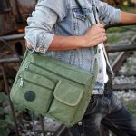 Canvas Schoudertas Schooltas & Reistas Leger Groen | bol