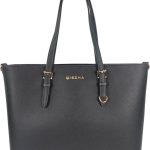Grote schoudertas/Tas Dames Saffiano DELUXE GOLD EDITION Extra hoog geschikt voor A4 mappen/laptop Ideaal te gebruiken voor school of werk ...