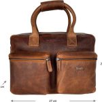 Schoudertas lichtbruin laptop tas cowboy bag grote tas werktas schooltas