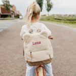 Teddy rugzak met naam Peuter Beige
