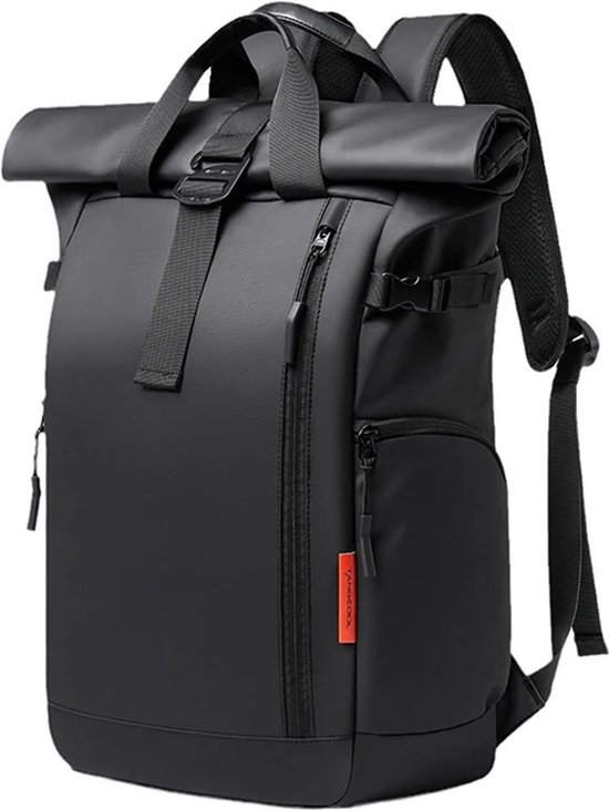 waterdichte-rugtas-318rmv-1.jpg Waterdichte rugtas Backpack Zwart 46x30x15cm 16" Inch laptopvak | bol - Afbeelding 1